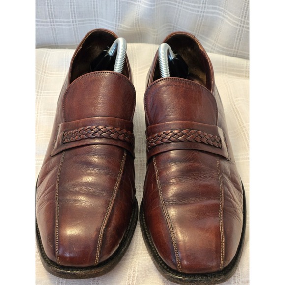 Vintage REGAL Brown Mens Loafers Size 10.5 D/B Leather Braided Detail Classic - Picture 5 of 15